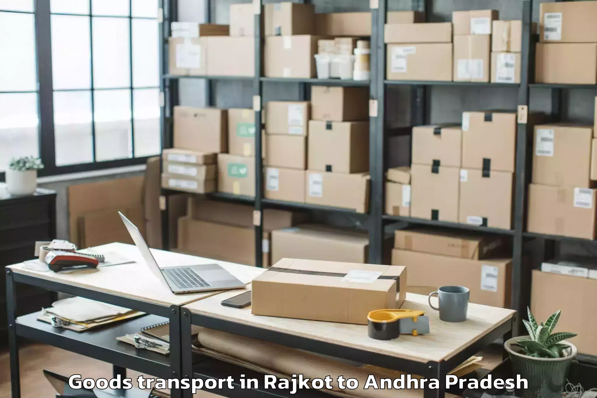 Professional Rajkot to Koyyalgudem Goods Transport